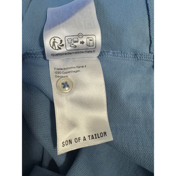 Son of a Tailor Organic Cotton Polo Shirt Blue Men’s Medium (04R) - Picture 5 of 6